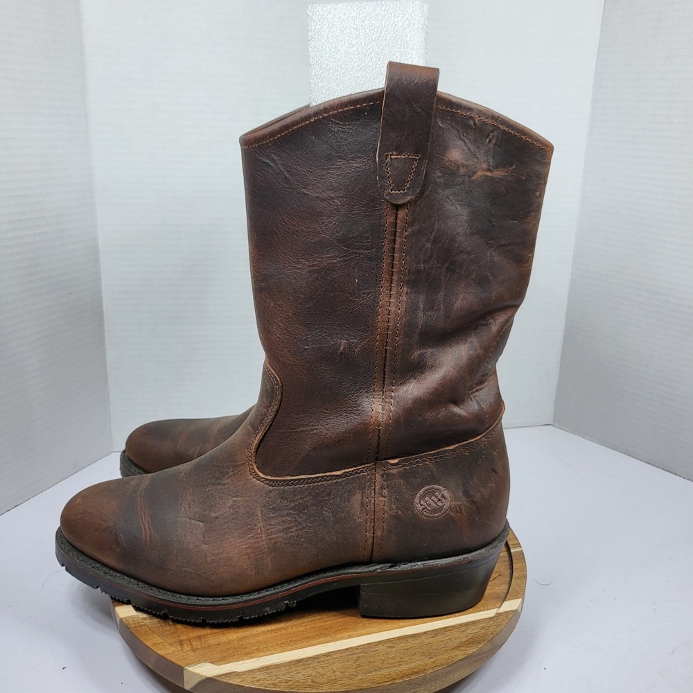 Double-H Men's 2522 Roper Western Work Boots Leather Made in USA 9